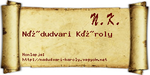 Nádudvari Károly névjegykártya