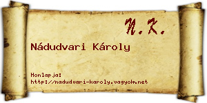 Nádudvari Károly névjegykártya