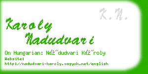 karoly nadudvari business card